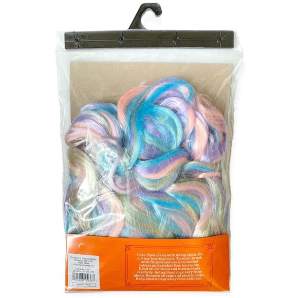 Rainbow Wig for Mermaid Fairy Princess Halloween Costume Multicolor Pastels NEW - Picture 4 of 6